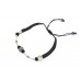 1 Pc Sterling Silver 925 Black Nylon Bracelet Anklet Rakhi Evil Eye Bead A431